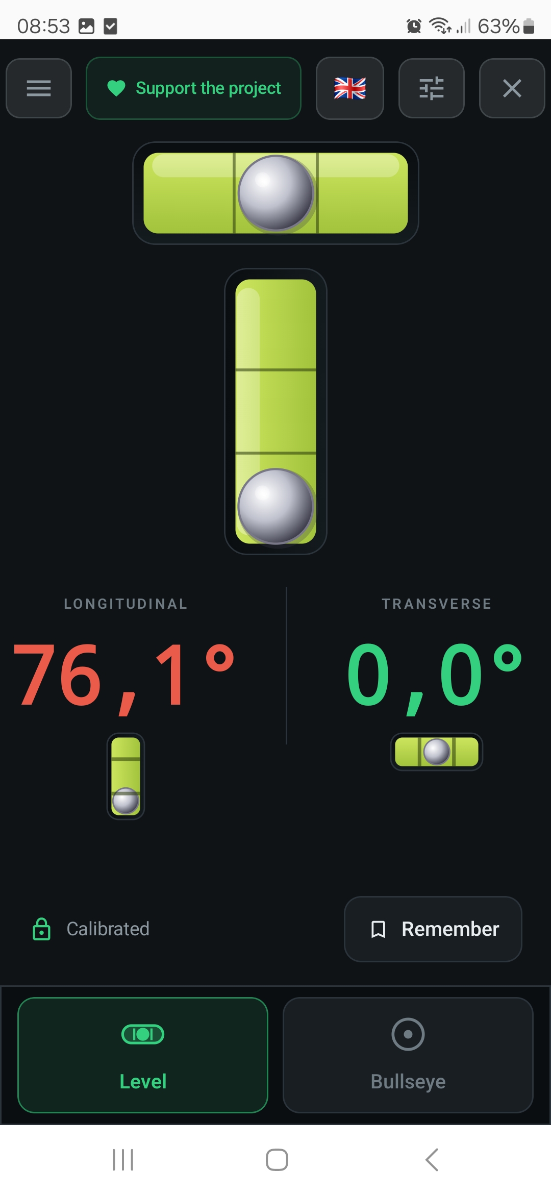 Level mode with dual vials