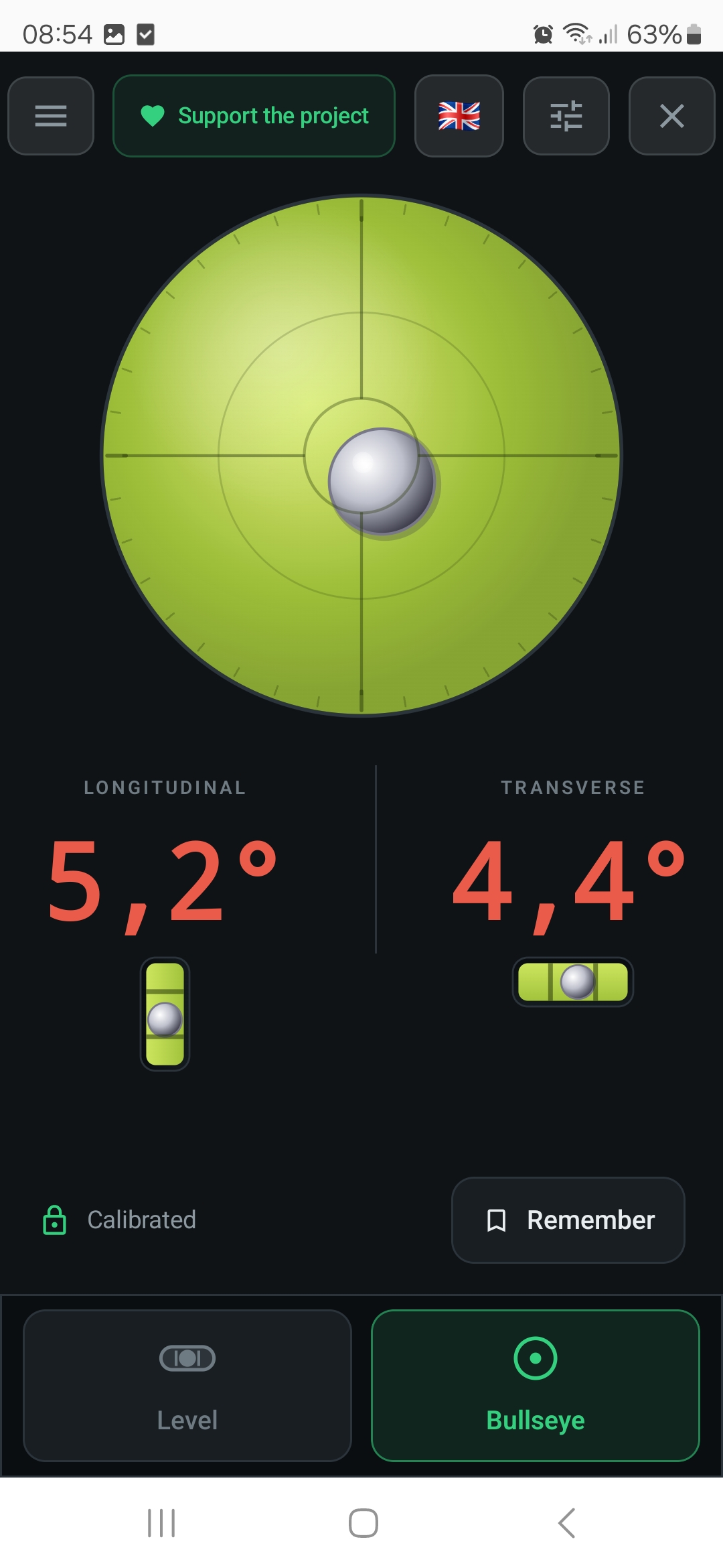 Bullseye circular level mode